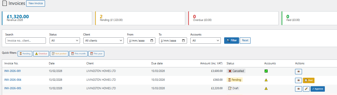 Convert quote to invoice in one click